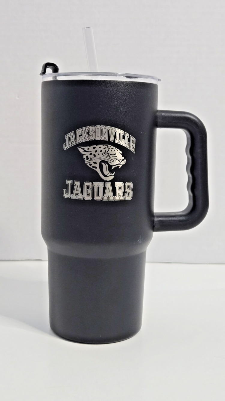JACKSONVILLE JAGUARS 25oz Water Bottle Stainless Steel Handle Straw Flip Spout